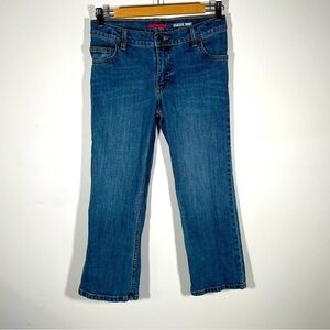 Wrangler Jeans Boys Bootcut Medium Wash Adjustable Waist Denim Western 10 Husky